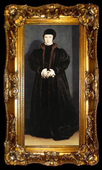 framed  HOLBEIN, Hans the Younger Christina of Denmark, Ducchess of Milan sf, ta009-2